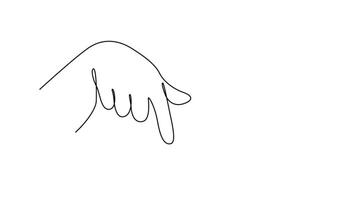Person interacting with a friendly AI chatbot. AI chat concept. Single line draw design. Full length animation illustration. High quality 4k footage video