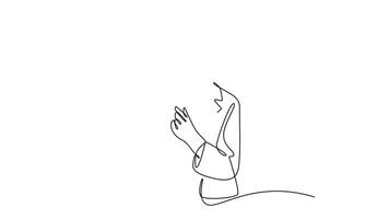 microbiologist or medical worker. Medical concept. Single line draw design. Full length animation illustration. High quality 4k footage video