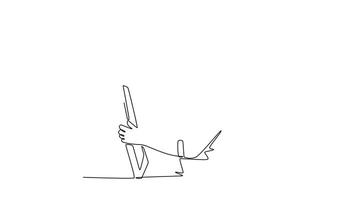 business writing and office whiteboard for company planning with strategy. Brainstorm concept. Single line draw design. Full length animation illustration. High quality 4k footage video