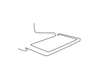 AI assistant support. AI chat concept. Single line draw design. Full length animation illustration. High quality 4k footage video
