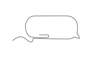 AI chat concept. Single line draw design. Full length animation illustration. High quality 4k footage video