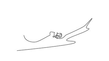 padel concept. Single line draw design. Full length animation illustration. High quality 4k footage video