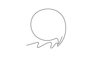 Robot chatbot head. AI chat concept. Single line draw design. Full length animation illustration. High quality 4k footage video