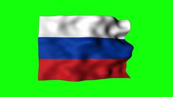 Russia national flag waving on green screen background video