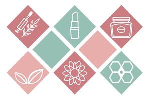 A set of icons for the beauty industry vector