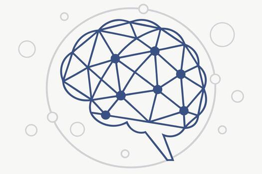 A brain with dots on it vector