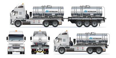 Illustration of a petroleum tanker truck vector