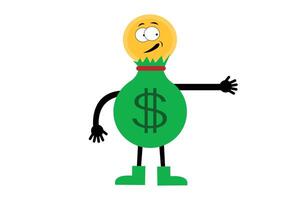 money sack characters shaking hands vector