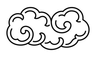 oriental cloud traditional style linear vector