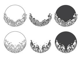 Oriental water ornamental . vector