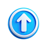 Up arrow icon on a blue button png