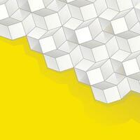 yellow background with volume cubes vector