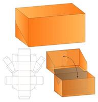 Box packaging Printable Template with Fold and Cut dieline layout vector