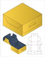 Packaging Box Template Dieline Flat Layout Foldable Assembly Design vector