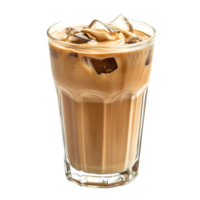 Iced Coffee in a Tall Glass with Ice Cubes png