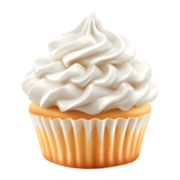 Vanilla Cupcake with Swirled Whipped Cream png