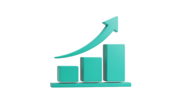 A graph with an arrow going up png