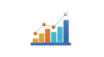 A graph chart with an arrow going up png