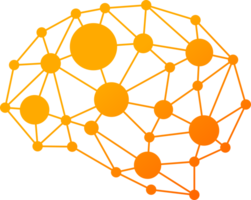 Orange yellow dot line brain artificial intelligence png