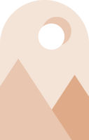 Brown frame sun with mountain boho png