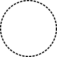 Black dot line frame circle png