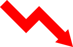 Red down arrow zigzag png