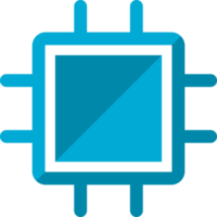 Blue CPU chip intelligence png