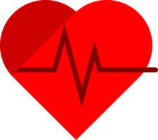 Iocn red wave pulse heartbeat with heart png