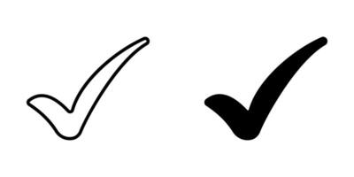 Check Mark Icon set. Symbol isolated white background. illustration. color editable. vector