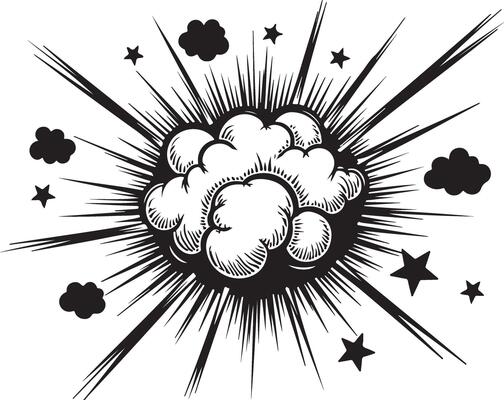 Comic book style explosion