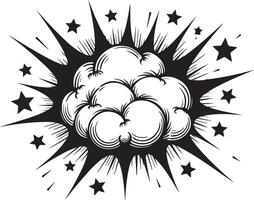 Comic book style explosion with stars vector