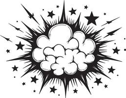 Comic book style explosion with stars illustration vector