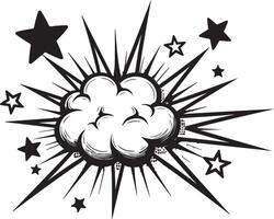 A comic book style explosion with stars vector
