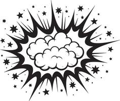Comic book style explosion cloud with stars vector