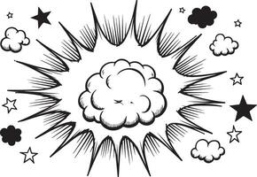 Comic book style explosion cloud vector