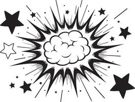 A comic book style drawing of a brain exploding vector