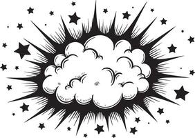 Comic book style cloud with stars vector