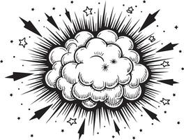 Comic book style explosion with stars and stars vector