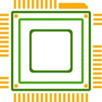 Green line chip intelligence CPU processor technology png