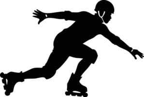 Silhouette Roller Skater with Helmet in Motion vector