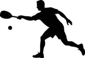 Squash Player Silhouette Hitting Ball with Racquet vector
