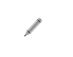 3D Rendered Pencil on Transparent Background png