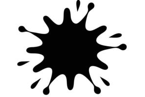 Dramatic Black Ink Blob Splashes Across White Background, Abstract Artistic Design, Bold Graphic Element - Professional digital artwork with vibrant colors and detailed composition vector