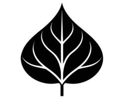 Serene Black Bodhi Leaf Illustration Minimalist Sacred Symbol of Enlightenment and Peace - Professional digital artwork with vibrant colors and detailed composition vector