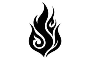 Fiery Tribal Flame Design Intense Black Ink Tattoo Style, Symbolic of Passion and Power - Professional digital artwork with vibrant colors and detailed composition vector