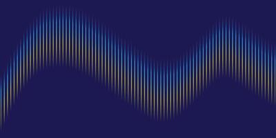 Serene Blue and Gold Light Waves Flowing Across a Dark Blue Background Abstract Digital Art for Peaceful Mood vector