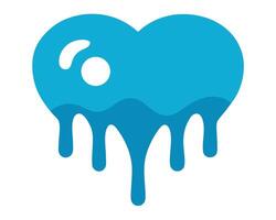 Melted Blue Heart Shape, Dripping Paint, Abstract Sadness, Digital Art, Romantic Illustration - Professional digital artwork with vibrant colors and detailed composition vector