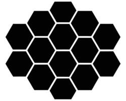 Abstract Honeycomb Pattern Geometric Black Hexagons on White Background, Minimalist Design, Clean and Modern Style vector