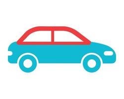 Simple Blue Car Icon A Cheerful, Minimalist Illustration of a Small Automobile for Website Design vector