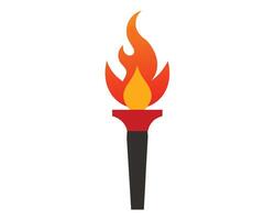 Fiery Torch Icon Bright, Bold, and Inspiring Flame Symbol for Success and Determination - Professional digital artwork with vibrant colors and detailed composition vector